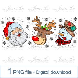 Santa Reindeer Snowmanr 1 PNG file Merry Christmas Sublimation Christmas design Funny Christmas clipart Digital download