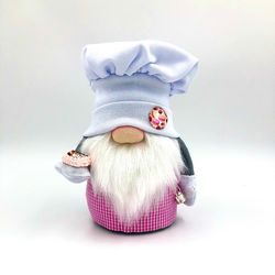 Scandinavian gnome cook, Kitchen gnome, Chef gnome, Tiered tray decor, Family gift, Housewarming gift