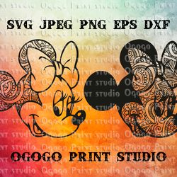 Minnie Mouse SVG, Mandala svg, Cartoon Character, Zentangle SVG