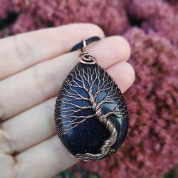 7 year anniversary yggdrasil jewelry gift for husband, copper 7th wedding anniversary tree of life pendant gift for him,
