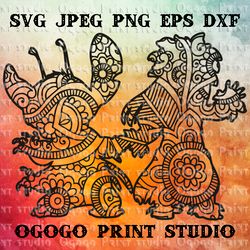 stitch svg, mandala svg, cartoon character, zentangle svg, handmade