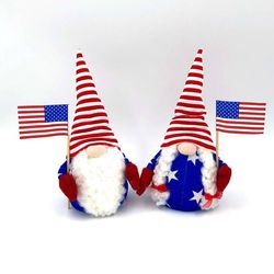 Set of gnomes, Scandinavian gnomes boy and girl, Soft plush leprechaun, Independence Day, Flag Day, Festive Home Decor