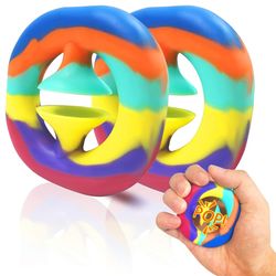 4pcs Rainbow Handgrip Snapper Squeeze Fidget Toy