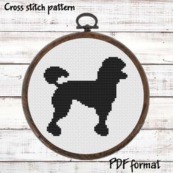 Poodle cross stitch pattern modern, Dog cross stitch pattern PDF, Silhouette cross stitch chart, Easy beginner Xstitch