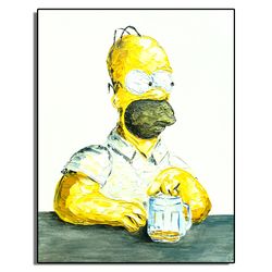 Homer Original Painting / Homer Simpson Wall Art / The Simpsons Wall Art / Homer Simpson wall decor