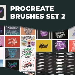 Brush Set for Procreate vol. 2, Procreate brushes, Procreate lettering, Calligraphy brushes, Hand Lettering brushes