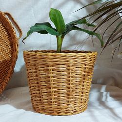 indoor planter flower planter wicker round pot wicker flower basket