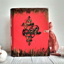 Alice in Wonderland journal for sale handmade White rabbit junk journal themed notebook thick completed