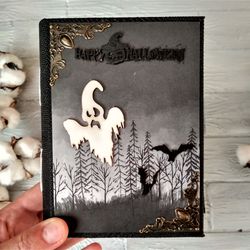 Ghost junk journal handmade for sale USA Witch halloween junk journal Chunky october daily