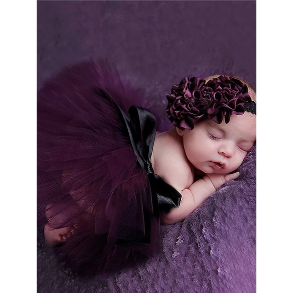 Baby Girls Newborn Tutu Skirt & Headband Outfit Set Photo Shoot Prop 0-1 Months Photography Set (7).jpg