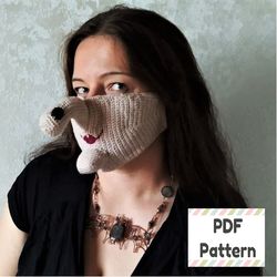 Witch mask crochet pattern, Halloween crochet pattern, Face mask crochet pattern, Witch costume crochet pattern