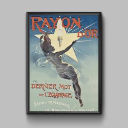 Rayon dor pal, vintage poster, digital download