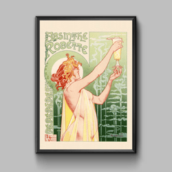 Privat Livemonts Absinthe Robette Art Nouveau, vintage poster, digital download