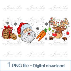 Santa Christmas Cookie Reindeer 1 PNG file Merry Christmas Sublimation Funny Christmas design Kids clipart Download