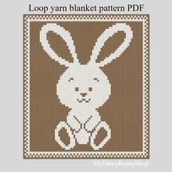 Loop yarn Little Bunny blanket pattern PDF