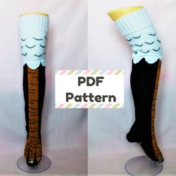 Chicken leg sock pattern, Thigh high sock pattern, Over knee sock pattern, Thanksgiving knitting pattern, Halloween