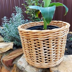 Flower Planter Wicker Round Basket Wicker Pot