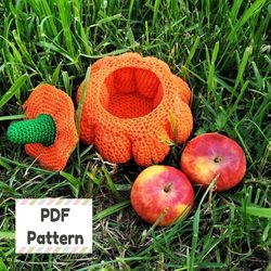 Halloween pumpkin crochet pattern, DIY Halloween decor, Halloween crochet pattern, Pumpkin box amigurumi pattern