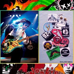 BJ guitar stickers 2015 - 2016 version Blue Billie Joe vinyl decal Green Day full set 17