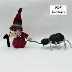 Crochet witch pattern, Halloween crochet pattern, Witch crochet pattern, Witch amigurumi pattern, Halloween amigurumi
