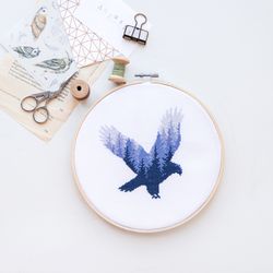 Eagle Silhouette Cross Stitch Pattern