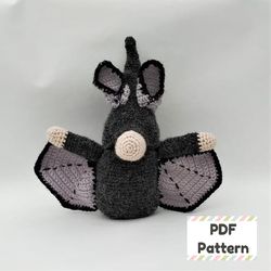 Bat gnome crochet pattern, Halloween gnome crochet pattern, Halloween bat crochet pattern, Crochet Halloween pattern