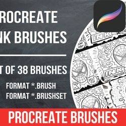Procreate ink brushes \ ink pen brushes \ procreate ink brush \ inking brushes \ procreate brush \ procreate brushes