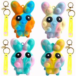 pack of 4 stress ball rabbit popper fidget toy