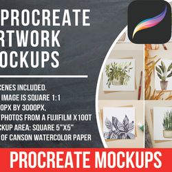 Procreate Artwork Mockups\ watercolor brushes\ procreate stamps\ procreate stamp\ brush pens\ water brush