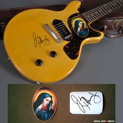 Johnny Thunders Our Lady of Sorrows stickers New York Dolls Gibson Les Paul Junior TV Autograph