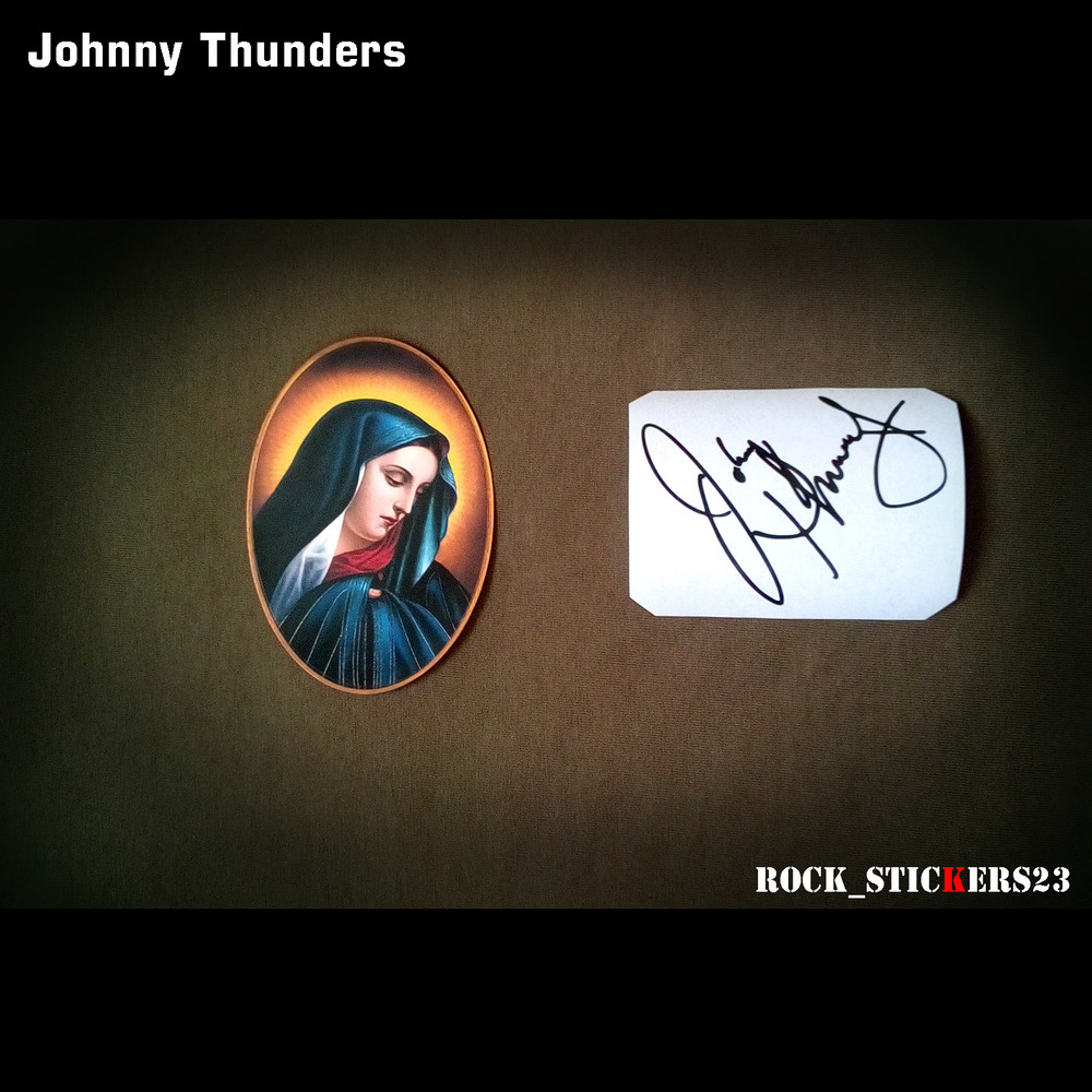 Johnny Thunders guitar stickers mary decal.png