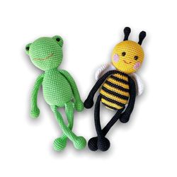 Crochet patterns bee, frog, Amigurumi pattern