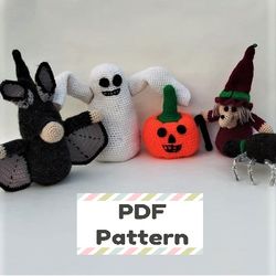 Halloween crochet patterns, Set of Halloween amigurumi patterns, DIY Halloween decor, Halloween gnome crochet pattern