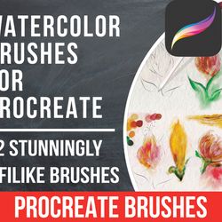 Watercolor Brushes for Procreate\ procreate stamps\ procreate stamp\ brush pens\ water brush\ procreate tombow
