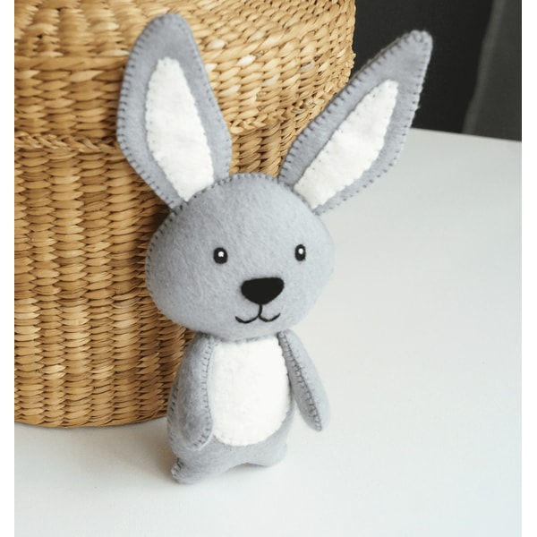 Woodland felt toys rabbit pattern, sewing bunny hare ornamen - Inspire ...