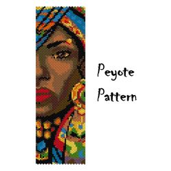 Ethnic Peyote Beading Bracelet Pattern, African Inspired Seed Bead Pattern, Beaded Bracelet Graph Digital PDF