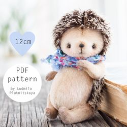 Teddy hedgehog sewing pattern 12 cm