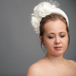 Padded halo headband, bridal headband, bridal hairband, bridal flower crown, wedding guest fascinator headband