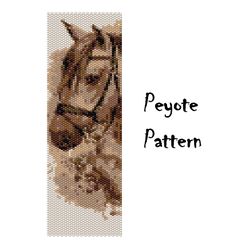 Horse Peyote Beading Pattern, Seed Bead Bracelet Patterns, Beaded Pattern Graph Digital PDF