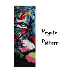 Tiger Peyote Beading Pattern, Colored Seed Beaded Bracelet, Color Bead Graph Patterns Digital PDF