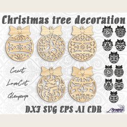 Christmas toys tree decorations laser cut cricut glowforge vector cnc plan, any thickness, DXF CDR ai svg eps vector fil