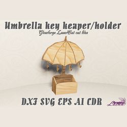 Umbrella key keaper/holder vector model for laser cut cnc, 3 mm, DXF CDR ai eps svg vector files for laser cut