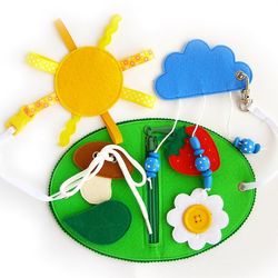 Montessori clasp toy, fidget toy from felt