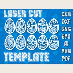 Vector laser cut template easter egg, DXF CDR png pdf ai eps svg vector files for laser cut, glowforge