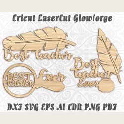 Best teacher Teacher's Day layered laser cut vector, cnc plan, glowforge, cricut, any thickness,DXF CDR SVG ai epsvector