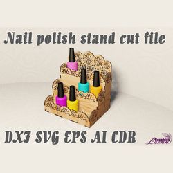 Nail polish stand vector model for laser cut cnc, for thickness 3 mm, DXF CDR ai svg eps vector files for laser cut