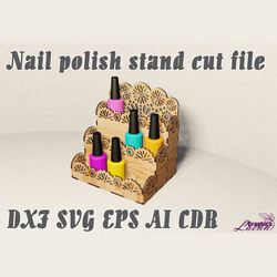 nail polish stand vector model for laser cut cnc, for thickness 3 mm, dxf cdr ai svg eps vector files for laser cut