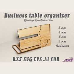 Business table organizer vector model for laser cut cnc plan, for 3, 4, 5, 6mm thicknesses, DXF CDR ai eps svg vector fi