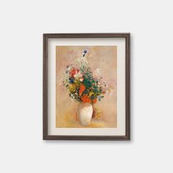 Vase of Flowers - Vintage oil painting, 1900s