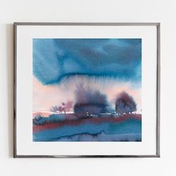 Original watercolor painting | Minimal art | Beautyful watercolor landscape | Small painting watercolor landscape